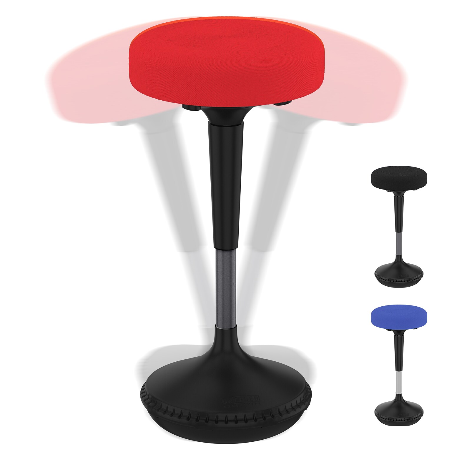 Uncaged Ergonomics Wobble Fabric Backless Stool, Red (WSR)