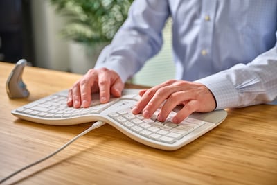 Kinesis mWave Mechanical Wireless Keyboard, Tactile Switch, White (KB150M-TAC)