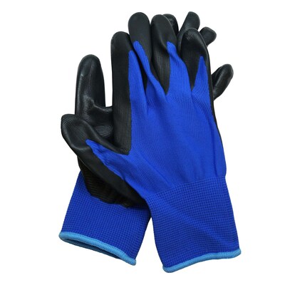 Glove Crafter Knit Nitrile Coating Work Gloves, One Size, Blue & Black, 6/Pack, 12 Packs/Carton (13353)