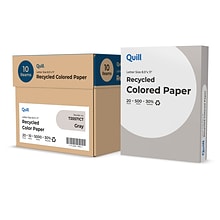 Quill Brand® 30% Recycled Colored Multipurpose Paper, 20 lbs., 8.5 x 11, Gray, 500 Sheets/Ream, 10