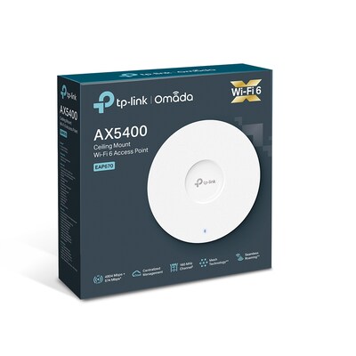 TP-Link AX5400 5378 Mbps Dual-Band PoE WiFi 6 Access Point, White (EAP670)