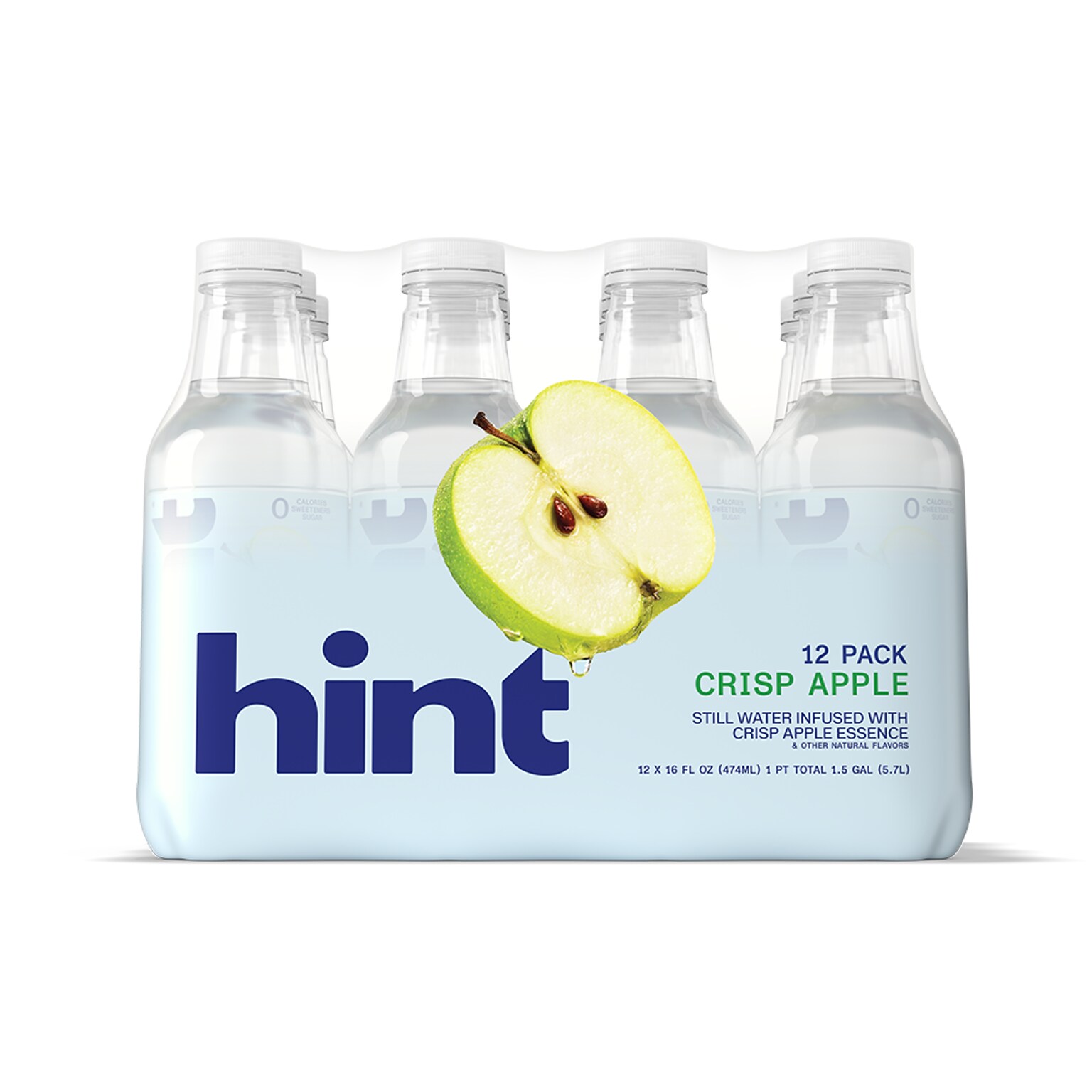 Hint Crisp Apple Flavored Water, 16 oz., 12/Carton (00104)