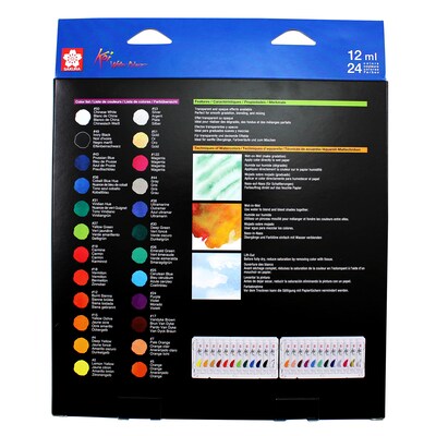 Sakura Koi Watercolor Paint, Assorted Colors, 12mL, 24 Colors (SAKXMW12L24SET)