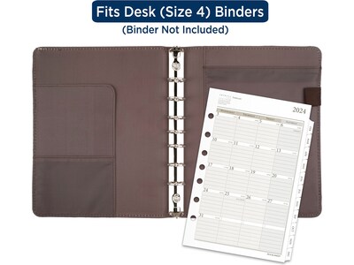 2024 AT-A-GLANCE 8.5 x 5.5 Daily & Monthly Refill Pages, White/Brown (481-225-24)
