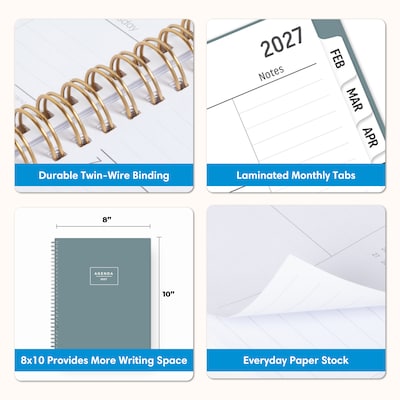 2027 Blue Sky 8" x 10" Monthly Planner, Sea Glass (164013)