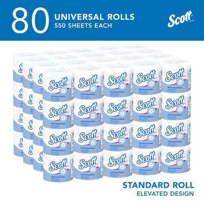 Scott Professional Recycled Toilet Paper, 2-ply, White, 550 Sheets/Roll, 80 Rolls/Case (04460)