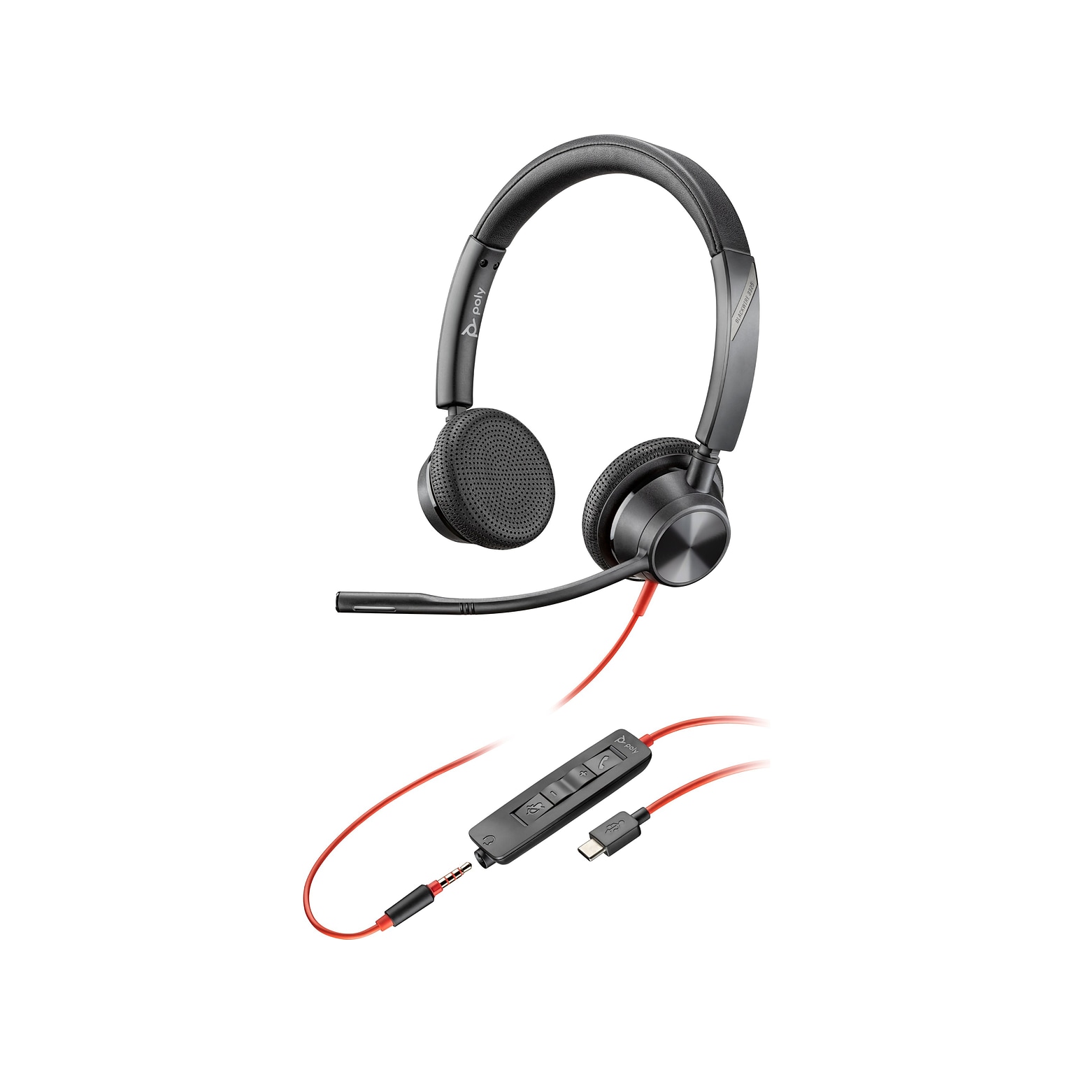 Poly Blackwire 3325 Stereo Headset, USB-C/3.5mm, UC Certified (8X221AA)