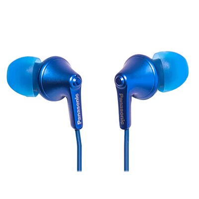 Panasonic ErgoFit Earbuds with Microphone & Neodymium Drivers, Metallic Blue (RP-TCM125)