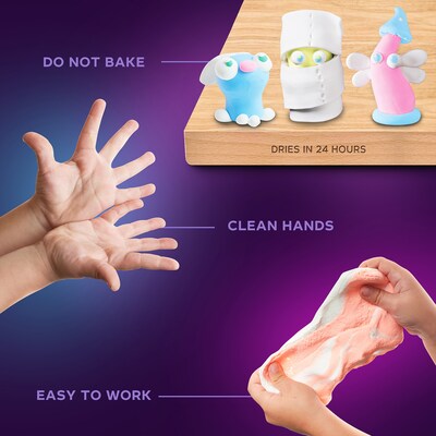 OKTO Air-Dry Clay Set, White/Pastel, 24/Set (OKT20024)