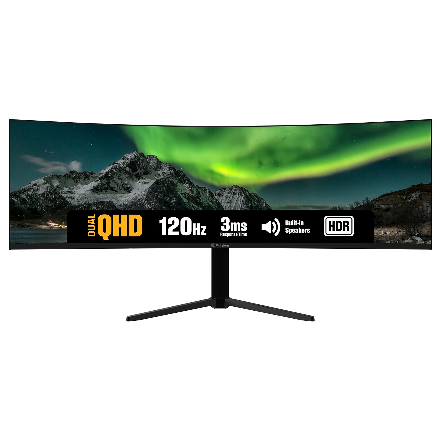 Westinghouse BX Series Ultrawide 49 Curved UWQHD 120Hz LED AMD FreeSync Gaming Monitor, Built-In Speakers, Black (WC49BX6250)