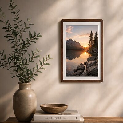 Excello Brands 12" x 18" Wood Picture Frame, Brown (PF-1218-BTWD)