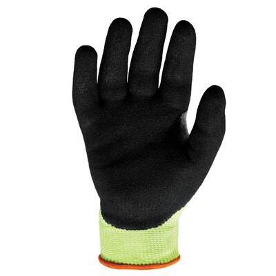 Ergodyne ProFlex 7041 Hi-Vis Nitrile-Coated Cut-Resistant Gloves, ANSI A4, Wet Grip, Lime, Large, 144 Pairs (17824)