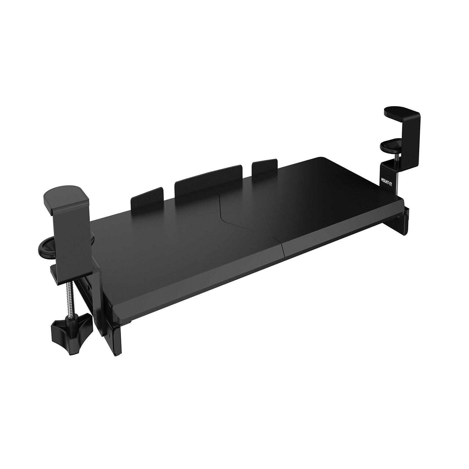 Mount-It! Adjustable 24W Clamp-On Keyboard and Mouse Tray, Black (MI-7180)
