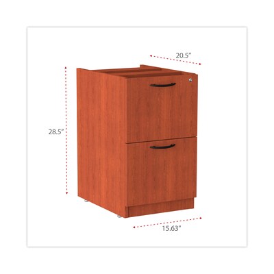 Alera® Valencia Series 2-Drawer Pedestal Exec File Cabinet, Med Cherry Fin, Lgl (VA542822MC)