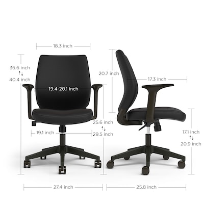 Union & Scale™ Essentials™ Ergonomic Fabric Task Chair, Black (UN59380)