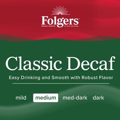 Folgers Classic Decaf Ground Coffee, Medium Dark Roast, 8 oz., Each (SMU20630)