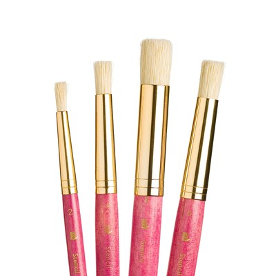Princeton RealValue Short Handle Mixed Media Natural Variety Brush Set, 4/Set, 3 Sets/Bundle (PBXPR9180-3)