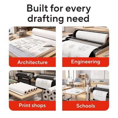 Staples Wide Format CAD Bond Paper, 36" x 150', 4/Carton (26654-CC)