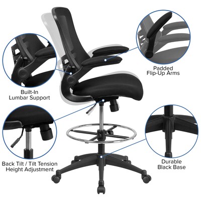 Flash Furniture Mid-Back Design Mesh Task Chair, Black (BL-X-5M-D-GG)