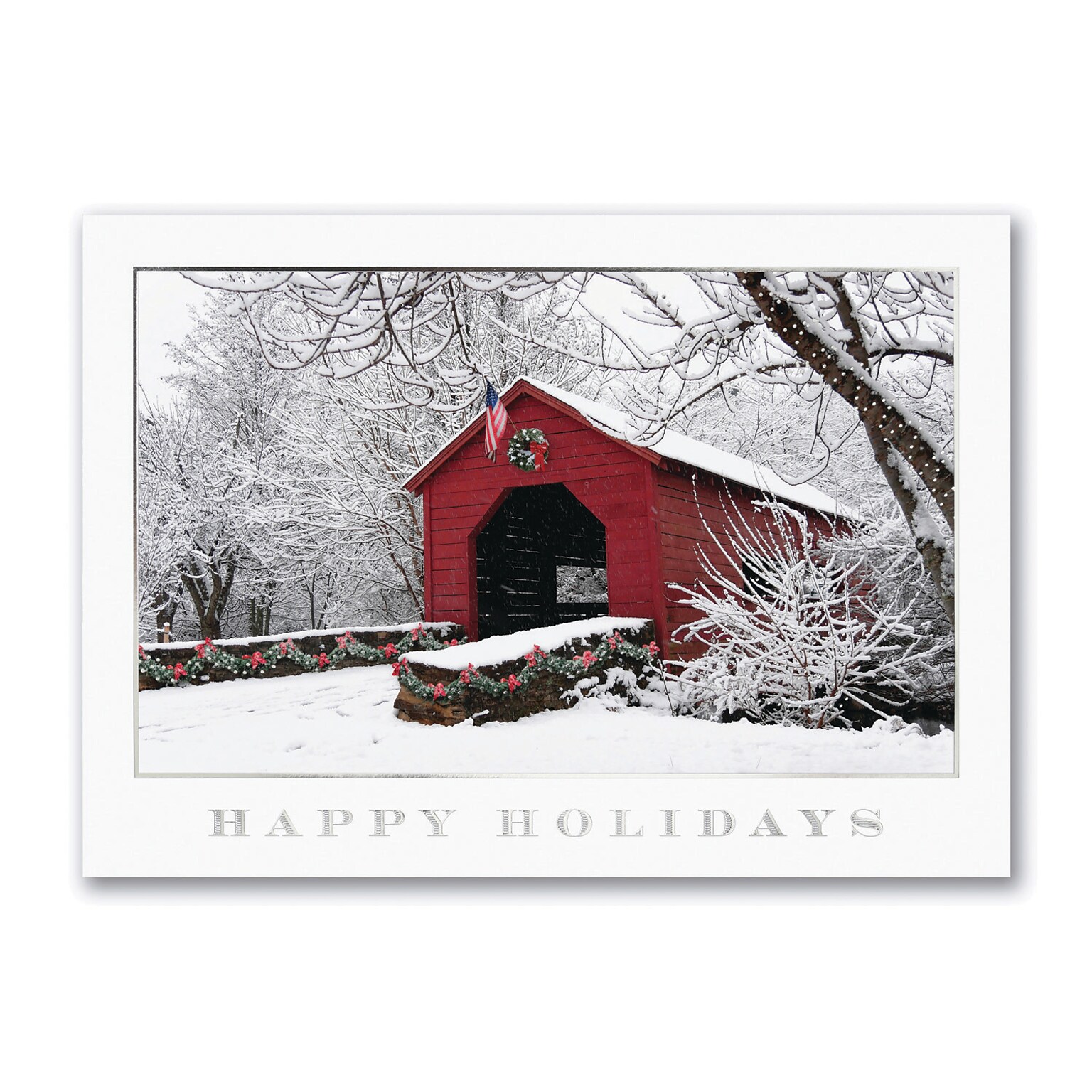 Custom Patriotic Greetings Cards, with Envelopes, 7 7/8 x 5 5/8  Holiday Card, 25 Cards per Set