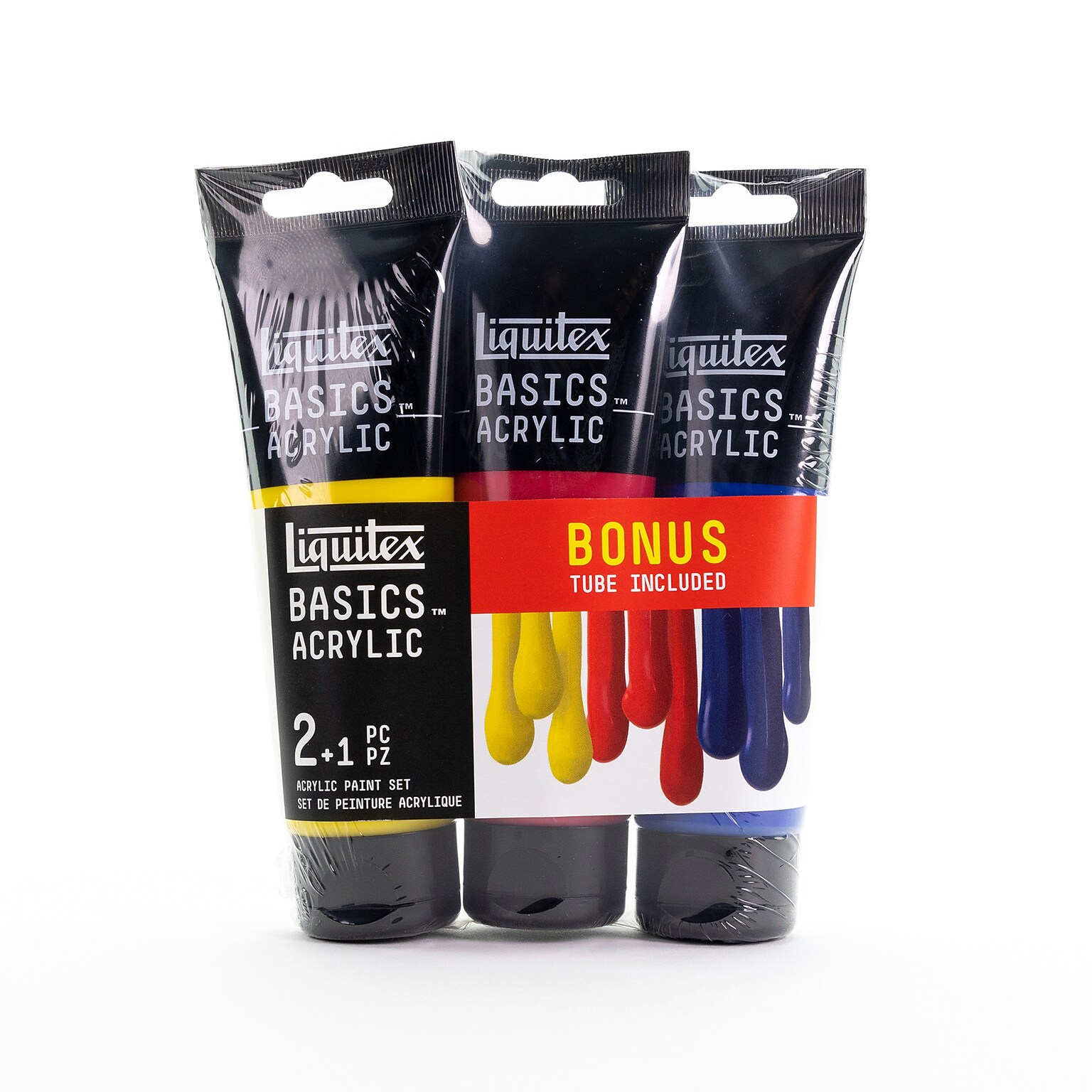Liquitex BASICS Acrylic Paint Tube, Assorted Colors, 118 mL, 3/Set (LIQ3699440)