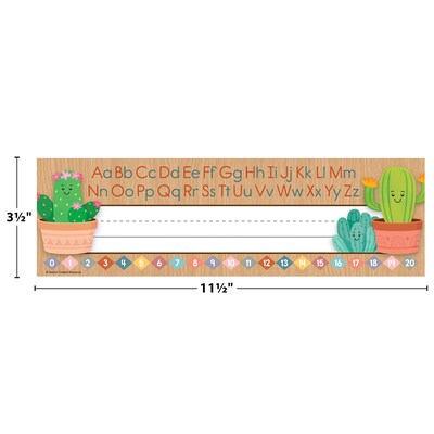 Teacher Created Resources Happy Cactus Crew School Name Plates, 11.5" x 3.5", 36/Pack, 6 Packs/Bundle (TCR6960-6)