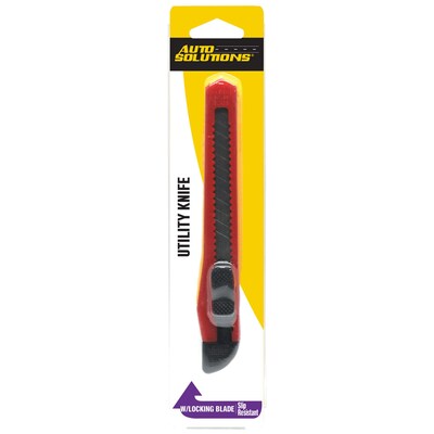 Auto Solutions Utility Knife with Locking Blade, Red & Blue, 12/Pack, 12 Packs/Carton (14727)