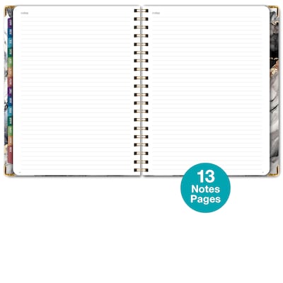 2026-2027 Excello Brands 8.5" x 11" Academic Weekly & Monthly Planner, Paperboard Cover, Black Gold Marble (FSHN-AY26-8511-34)