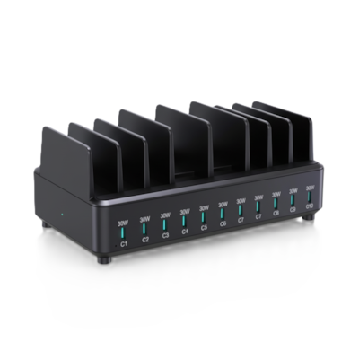 CODi 10 Port USB-C Charging Station, 300W, Black (CS-10Port-C)