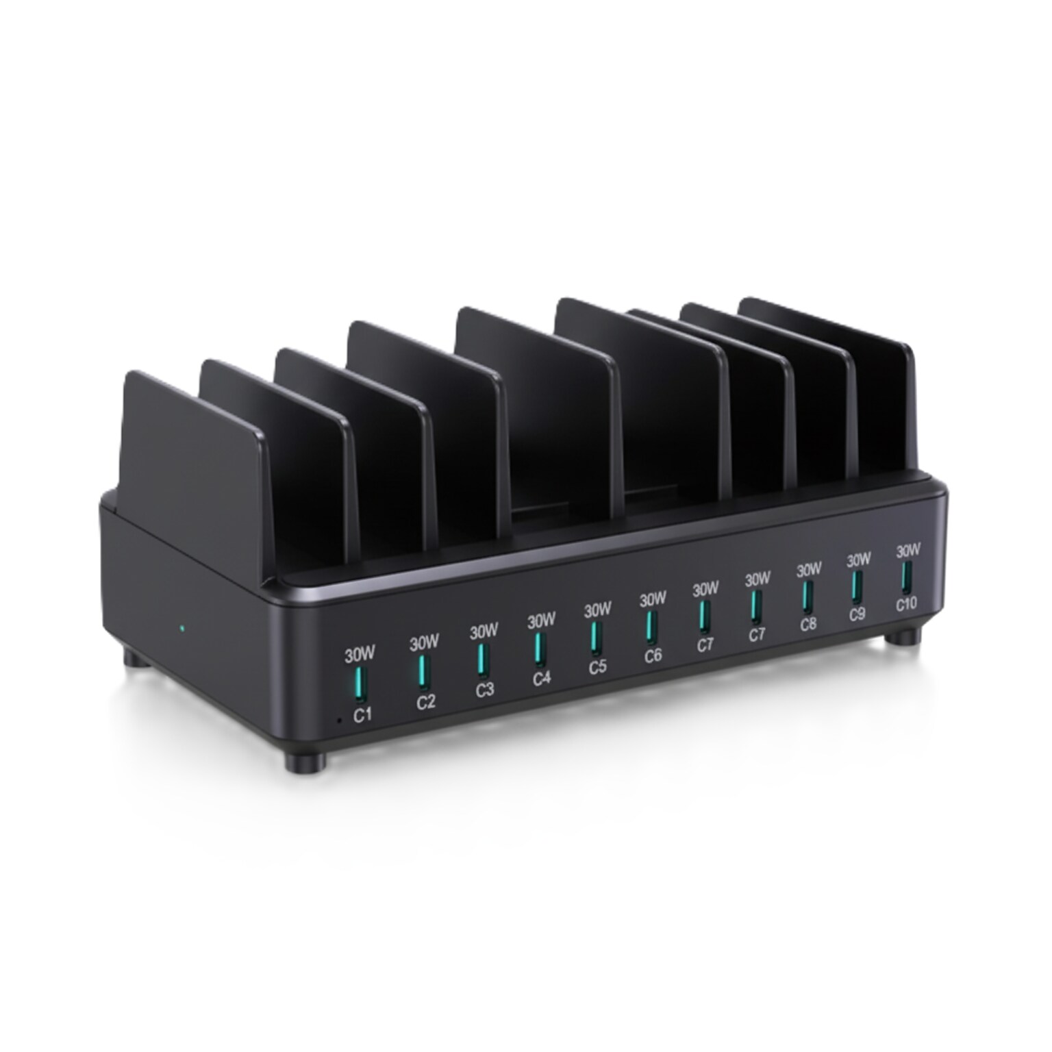 CODi 10 Port USB-C Charging Station, 300W, Black (CS-10Port-C)