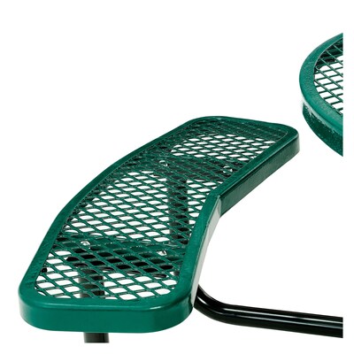 Global Industrial 46" Round Picnic Table, Expanded Metal, Green (277150GN)
