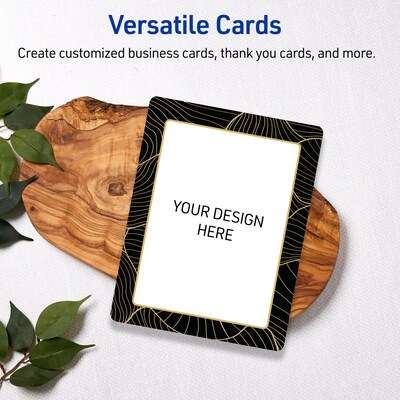 Avery Black and Gold Pattern Matte Blank Card, White, 20/Pack (S00-ETT)