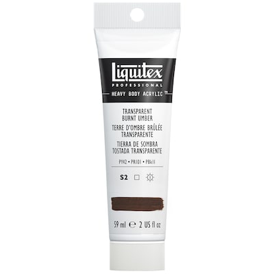 Liquitex Professional Heavy Body Acrylic Paint Tube, Transparent Burnt Umber, 59 mL (LIQ1045130)