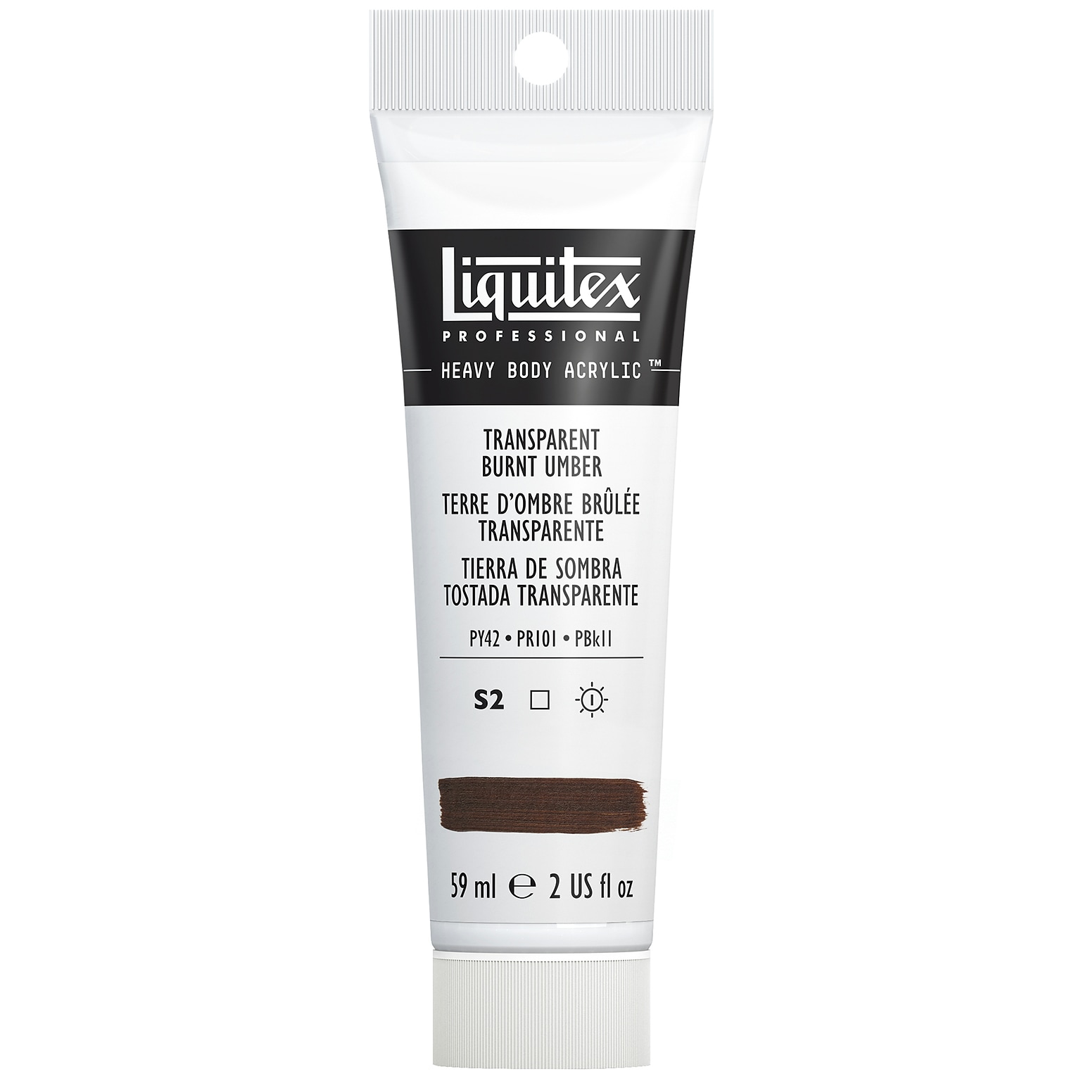 Liquitex Professional Heavy Body Acrylic Paint Tube, Transparent Burnt Umber, 59 mL (LIQ1045130)