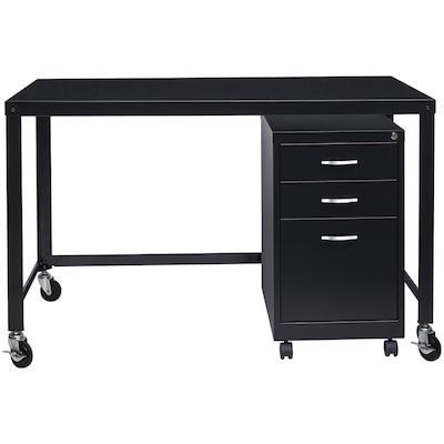 Lorell SOHO 48" W Personal Mobile Desk, Black (LLR34417)