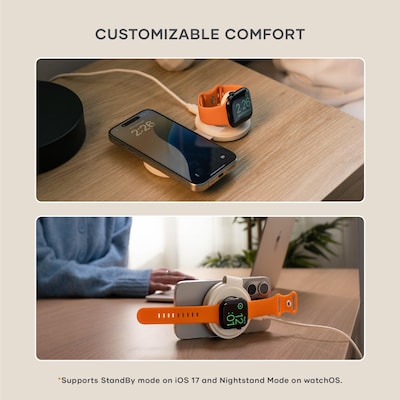 Satechi OntheGo 2-in-1 Wireless Charger, Sand (ST-QTG21W)