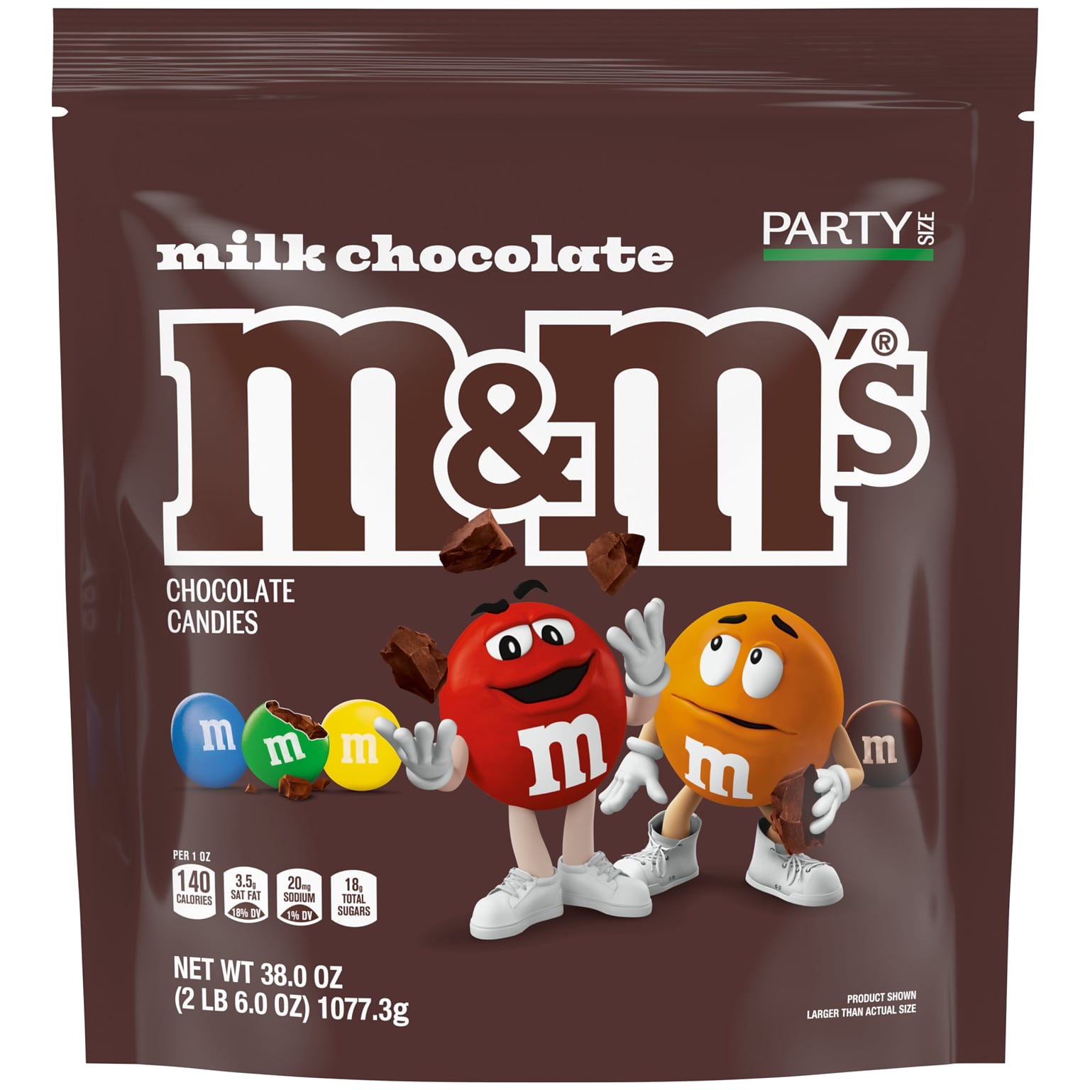 M&Ms Party Size Milk Chocolate Candy Pieces, 38 oz. (MMM55114)