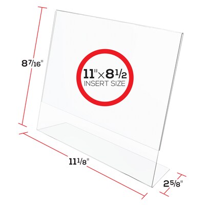 Deflect-O Classic Image Sign Holder, 11" x 8.5", Clear Plastic (66701)