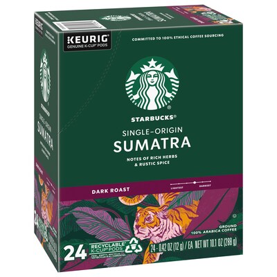 Starbucks Sumatra Coffee Keurig® K-Cup® Pods, Dark Roast, 96/Box (SBK22964CT)