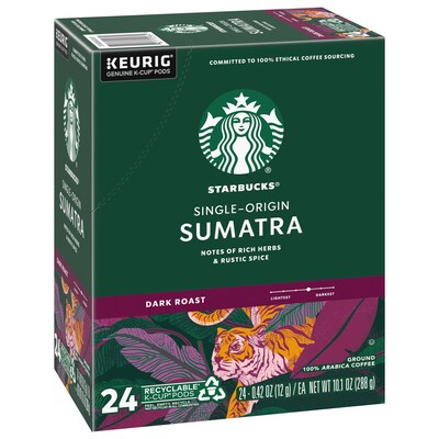 Starbucks Sumatra Coffee Keurig® K-Cup® Pods, Dark Roast, 24/Box (SBK22964)