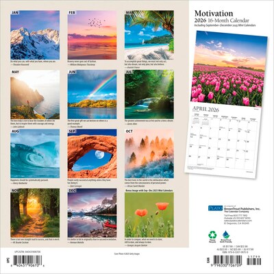 2026 Plato Motivation 12 x 12 Monthly Wall Calendar (9798330706709)