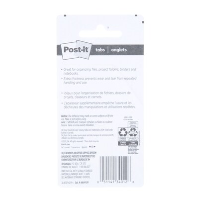 Post-it Tabs, 2" Wide, Solid, Assorted Colors, 24 Tabs/Pack (686-PLOY)