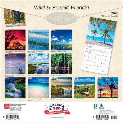2026 BrownTrout Florida Wild & Scenic 12 x 12 Monthly Wall Calendar (9798330703272)