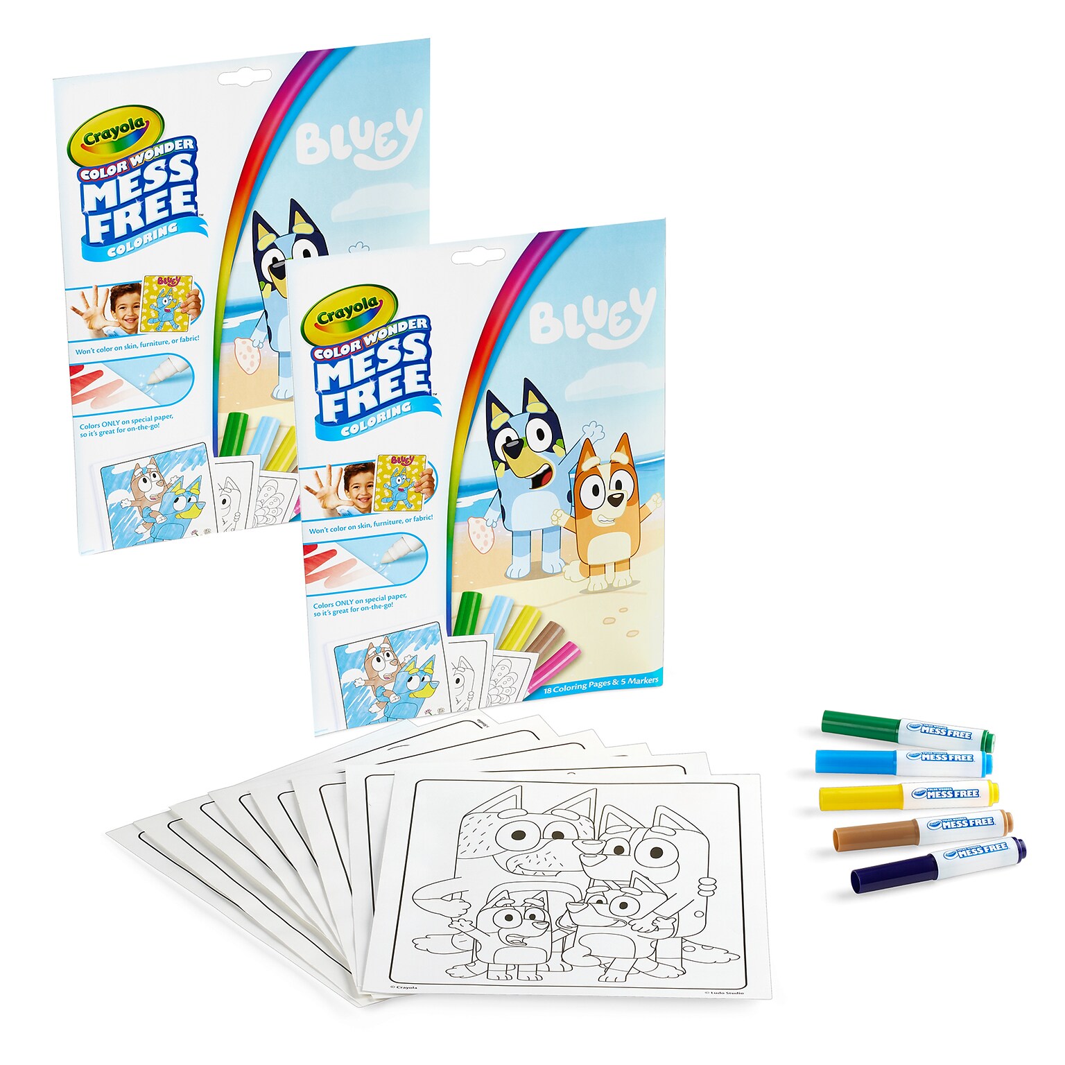 Crayola Color Wonder: Bluey Coloring Book, 18 Pages, 2 Sets/Bundle (BIN752805-2)