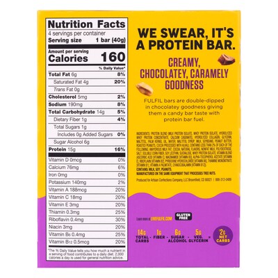 FULFIL Chocolate Peanut Caramel Flavor Vitamin & Protein Standard Bar, 5.62 oz., 6/Pack (220-02915)