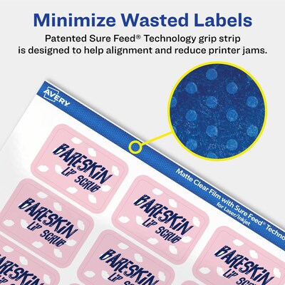 Avery Laser/Inkjet Rectangle Multipurpose Labels, 1" x 1-1/2", Clear, 3200/Box (94219)
