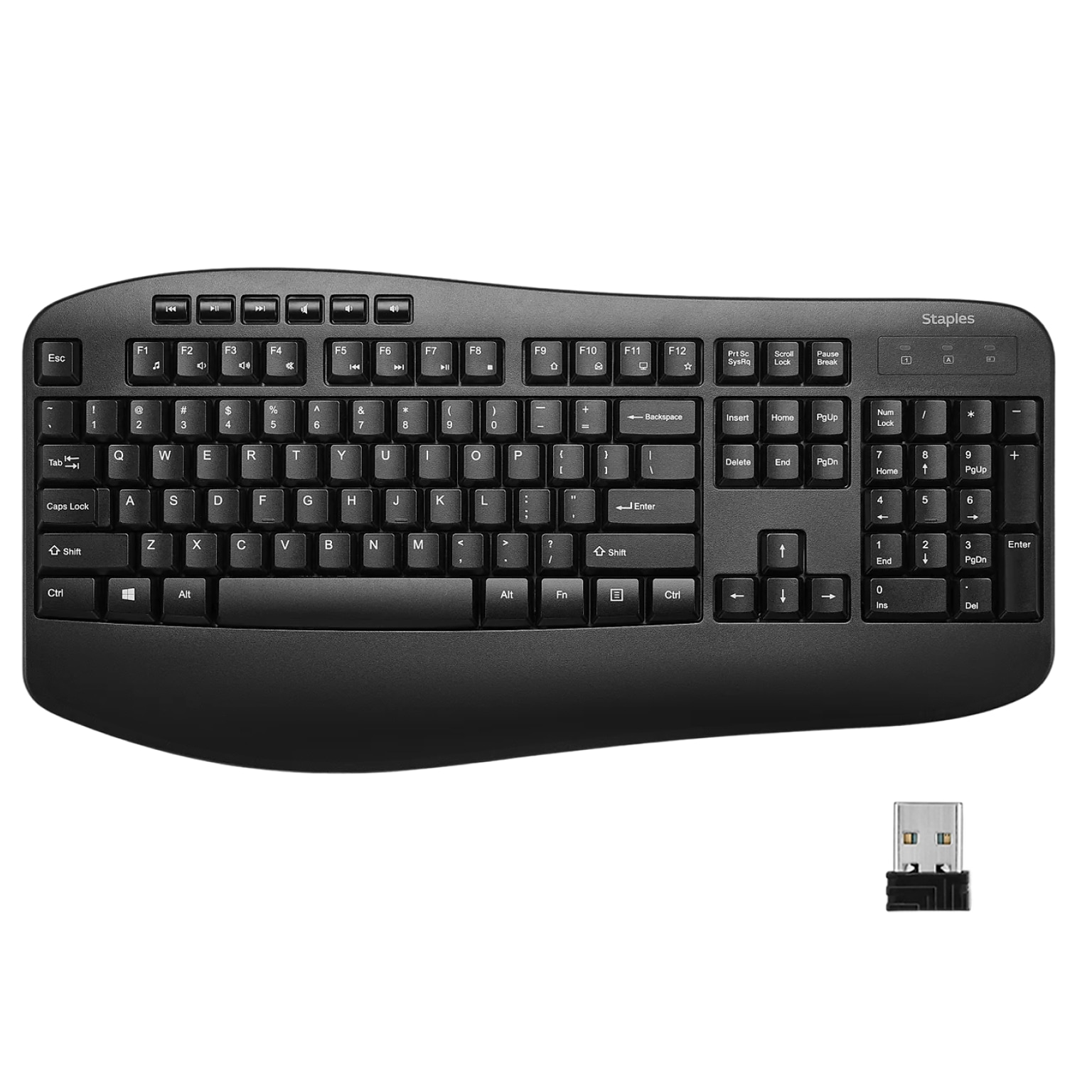 Staples TECH Wireless Comfort Keyboard, Black (ST62602)