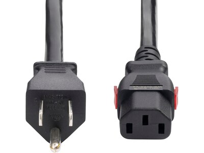 StarTech 12' NEMA 5-15P to Locking C13 Power Cable, Male to Female, Black (27LC-4B00-POWER-CORD)