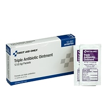 First Aid Only Triple Antibiotic Ointment Packets, 0.02 oz., 12/Box (12-001ST)