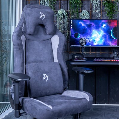 Arozzi Vernazza Supersoft Fabric Ergonomic Racing Gaming Chair, Black (VERNAZZA-SPSF-BK)